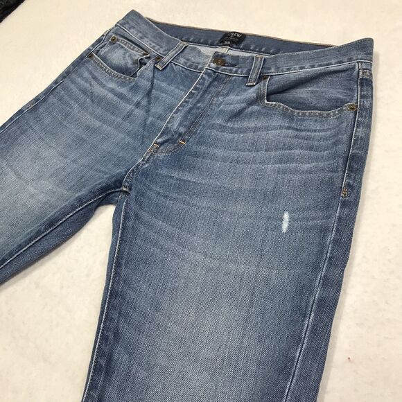 J CREW Jeans Men 31/30 (32x27 actual) DRIGGS Light Wash Whisker Denim Blue - Picture 5 of 16